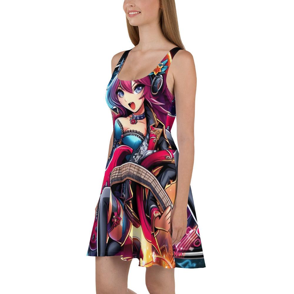 Hot Anime Rockstar Skater Dress - Ashuku