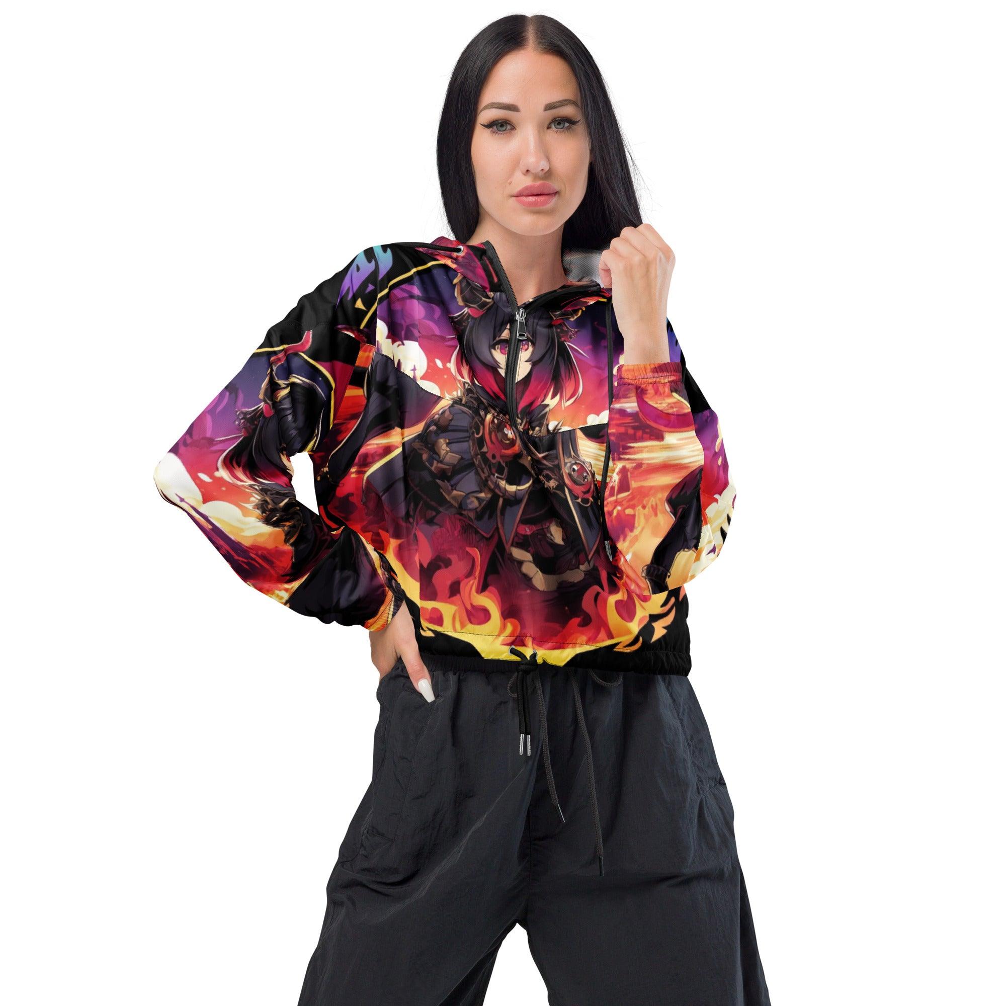 Anime Succubus Women cropped windbreaker - Ashuku