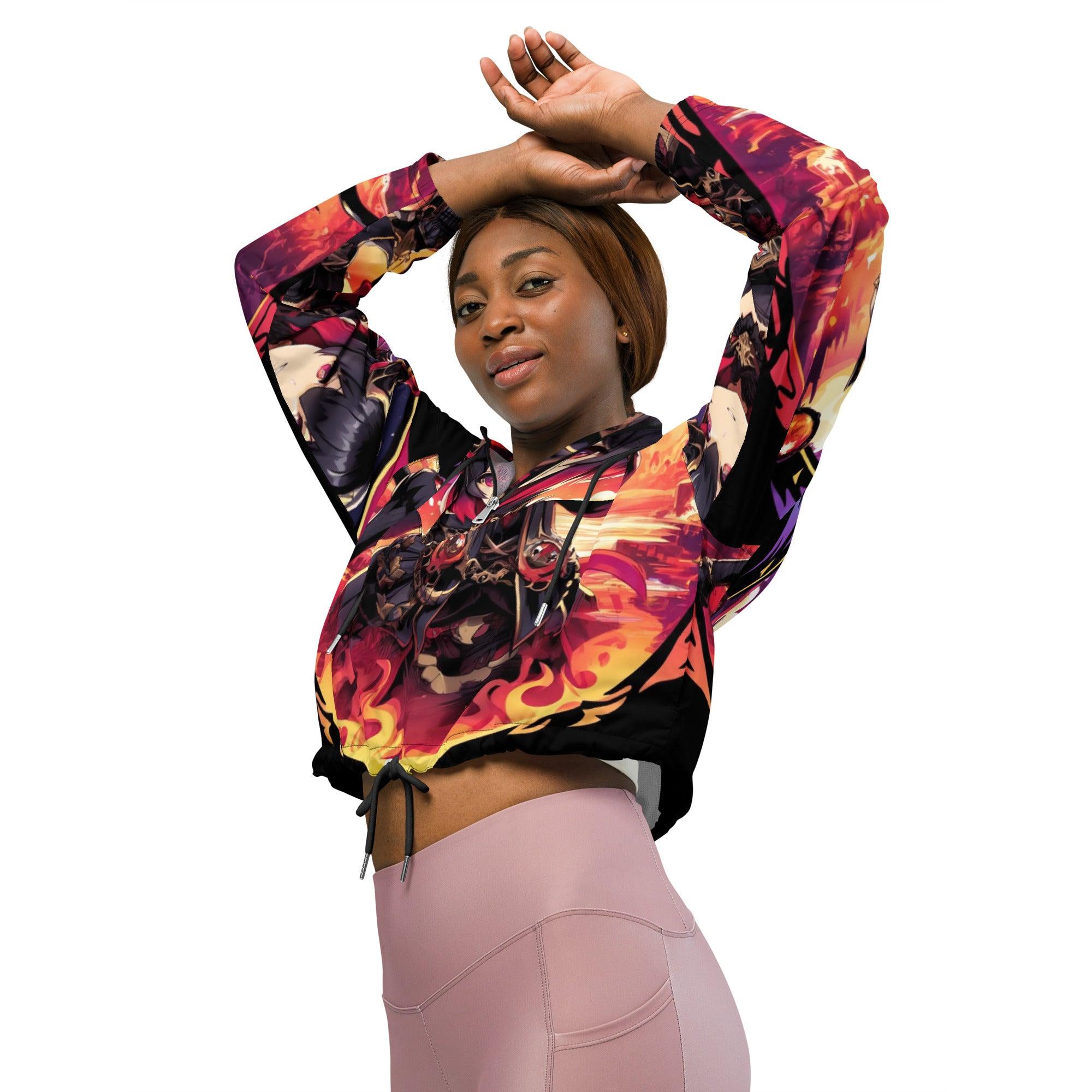 Anime Succubus Women cropped windbreaker - Ashuku