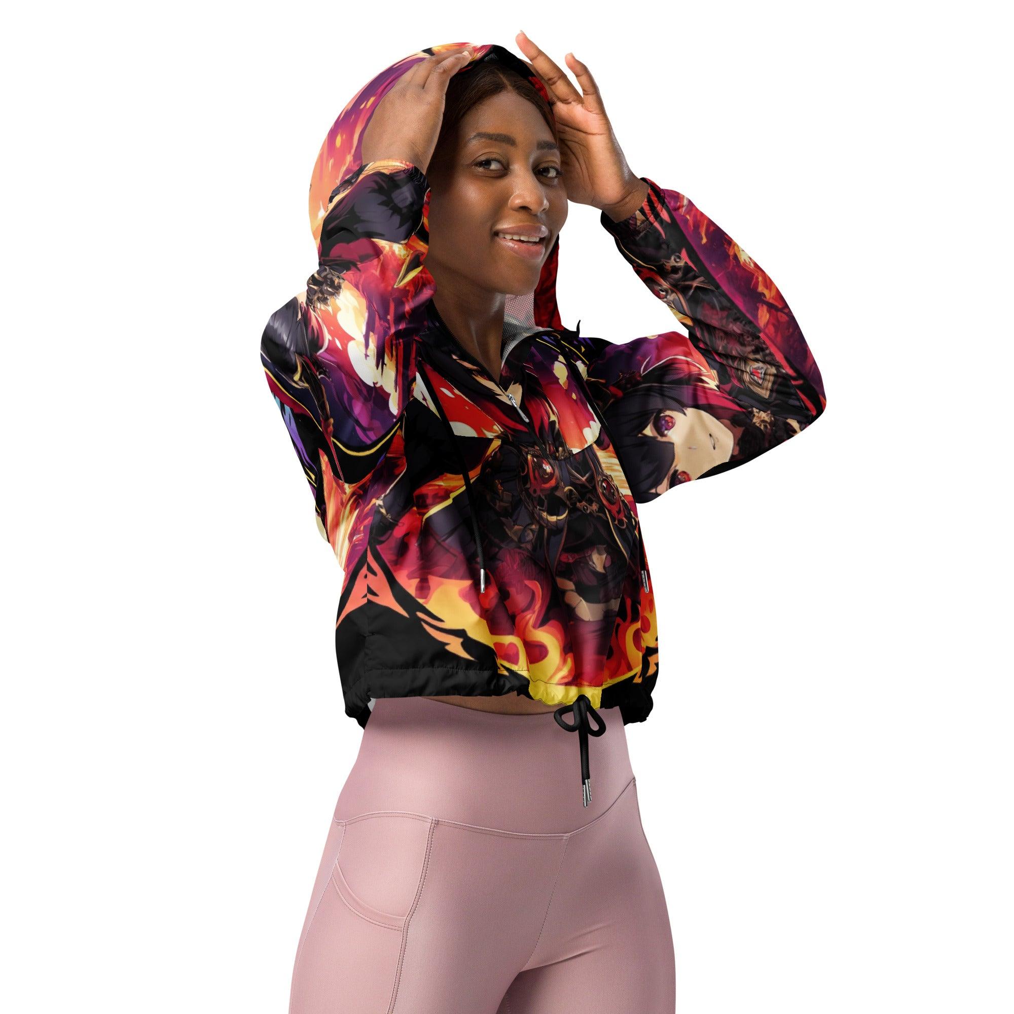 Anime Succubus Women cropped windbreaker - Ashuku