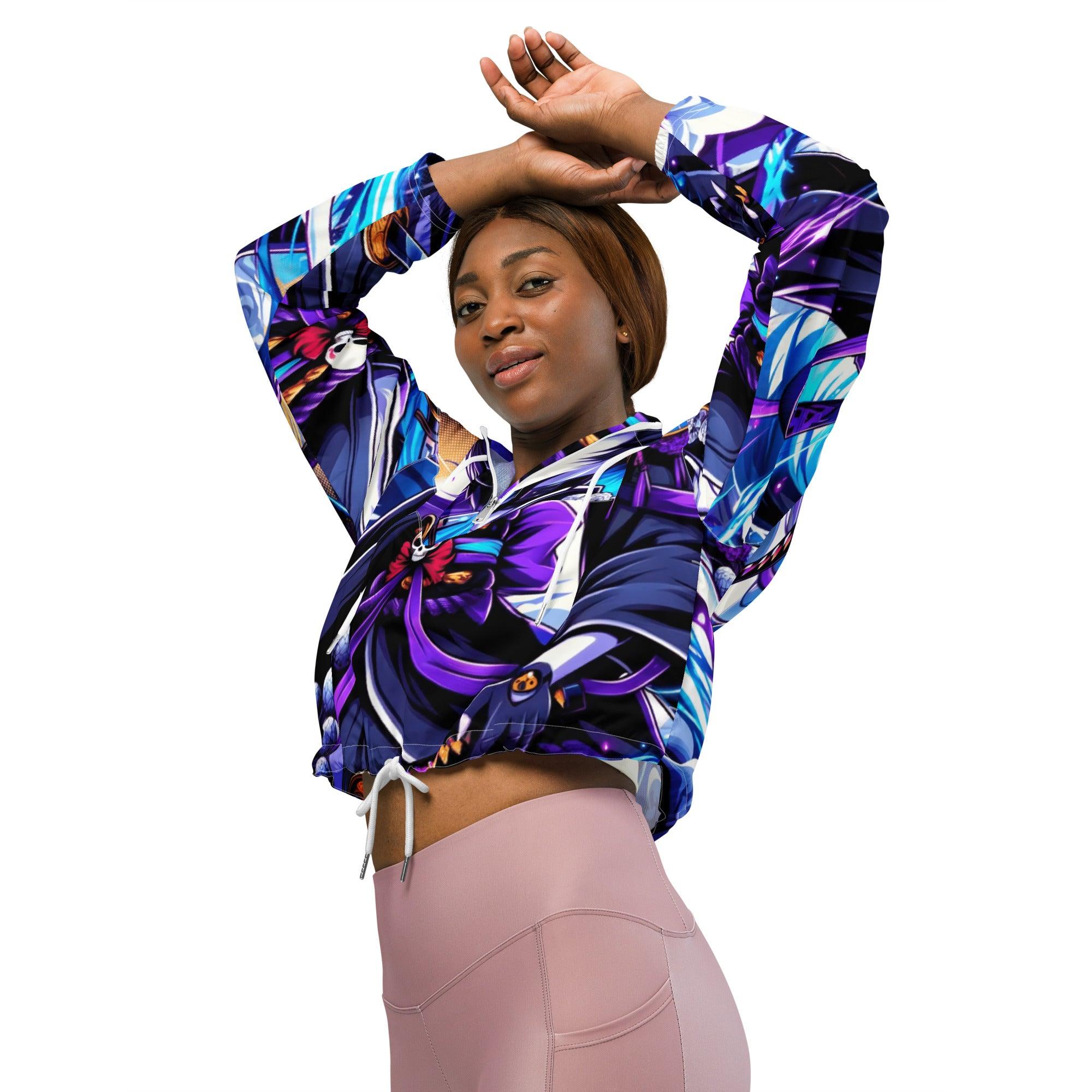 Anime Swords wielding beauty designed cropped windbreaker - Ashuku