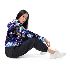 Anime Swords wielding beauty designed cropped windbreaker - Ashuku