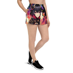 Anime Succubus Women Recycled Athletic Shorts - Ashuku